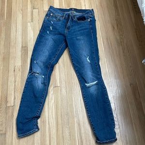Gap jeans, 27R, true skinny, slightly distressed